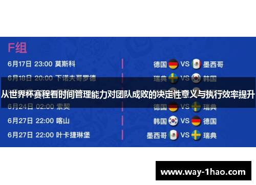 从世界杯赛程看时间管理能力对团队成败的决定性意义与执行效率提升