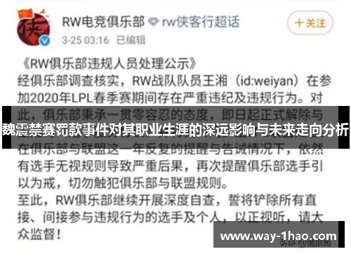 魏震禁赛罚款事件对其职业生涯的深远影响与未来走向分析